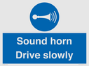 sound-horn-drive-slowly-warehousing-and-delivery-sign~